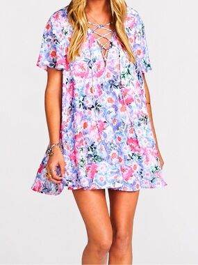 Show Me Your MuMu Kylie Lace-Up Mini Dress